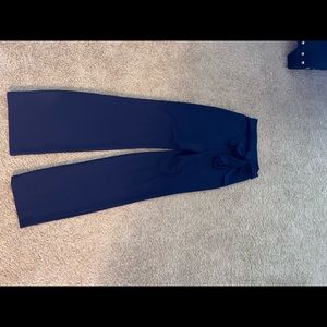 Flared blue soft dress pants.